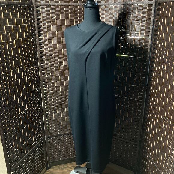 Talbots Black Sze 14 Sleeveless Drape Front Dress Pre-Owned - Picture 1 of 7